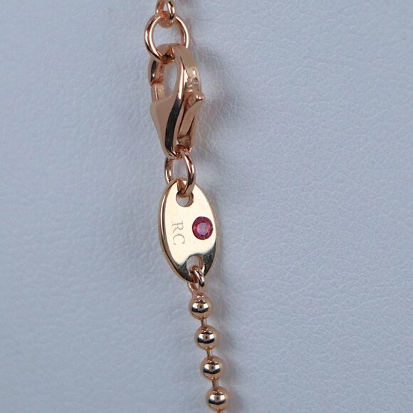 25782 Roberto Coin Love In Verona 18K Rose Gold Diamond Lapis Pendant - Picture 7 of 7